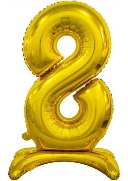 8 Ayaklı Rakam Folyo Balon Gold 32 Inch
