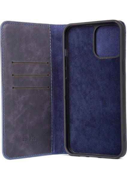 iPhone 11 Hakiki Deri Kapaklı Cüzdan Kartlık Kılıf Çıkartılabilen Mıknatıslı Kapak Standlı Lacivert fiyatları