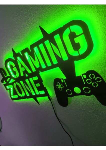 Gaming Zone LED Işıklı Ahşap Tablo