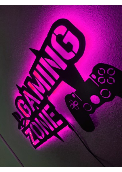 Gaming Zone LED Işıklı Ahşap Tablo