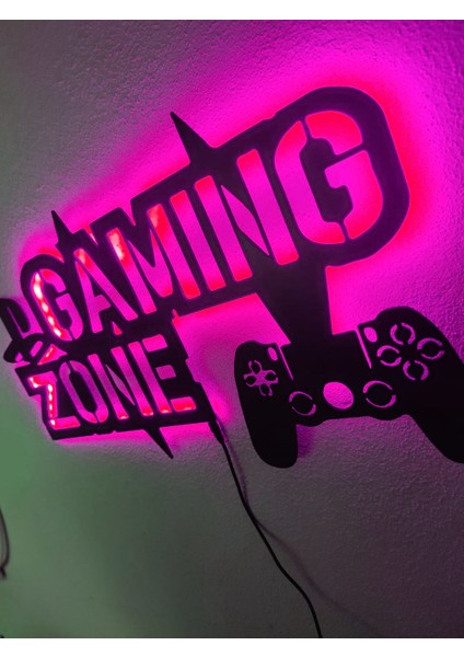 Gaming Zone LED Işıklı Ahşap Tablo fiyatları
