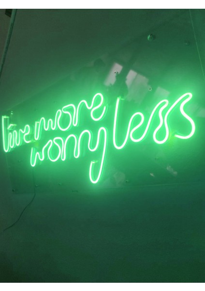 Live More Worry Less Neon Şekiller Işaret Neon LED Dekoratif Duvar Aydınlatması Neon Duvar Yazısı