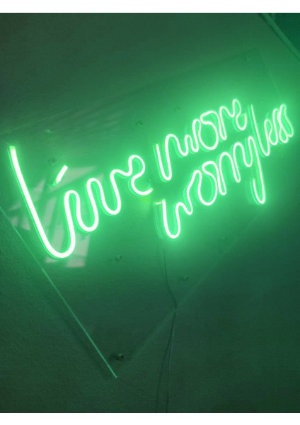 Live More Worry Less Neon Şekiller Işaret Neon LED Dekoratif Duvar Aydınlatması Neon Duvar Yazısı