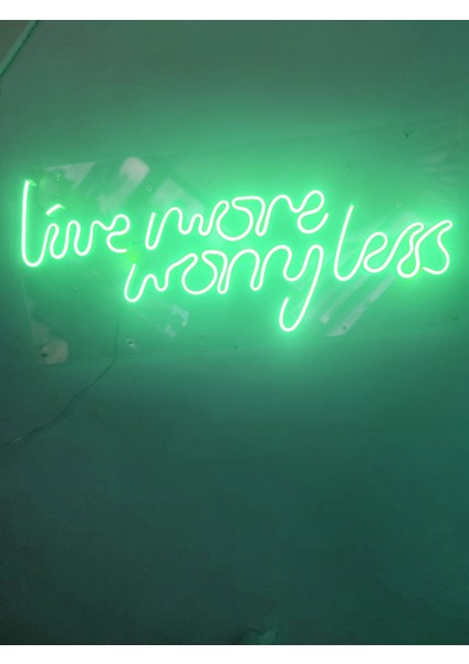 Live More Worry Less Neon Şekiller Işaret Neon LED Dekoratif Duvar Aydınlatması Neon Duvar Yazısı