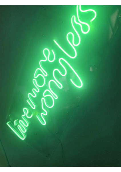 Live More Worry Less Neon Şekiller Işaret Neon LED Dekoratif Duvar Aydınlatması Neon Duvar Yazısı