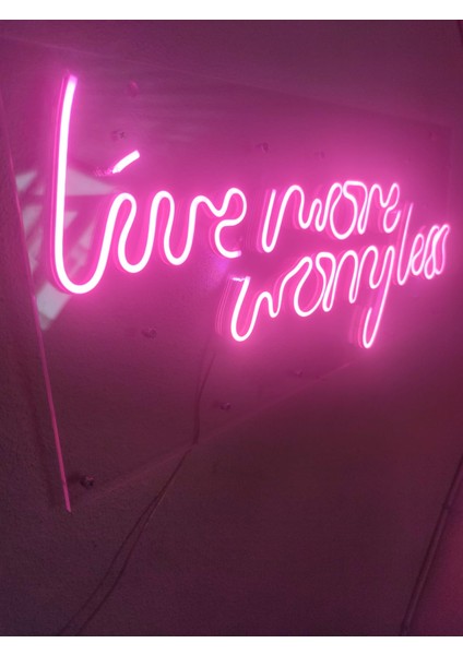 Live More Worry Less Neon Şekiller Işaret Neon LED Dekoratif Duvar Aydınlatması Neon Duvar Yazısı