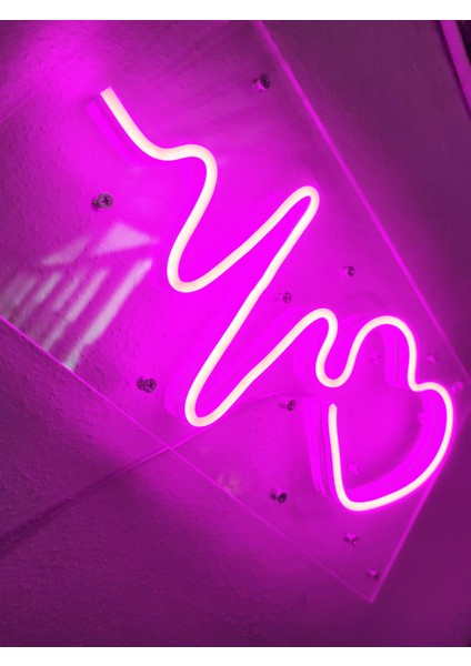 Kalp Ritim Neon Şekiller Işaret Neon LED Dekoratif Duvar Aydınlatması Neon Duvar Yazısı