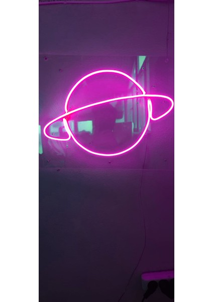 Satürn Neon Şekiller Işaret Neon LED Dekoratif Duvar Aydınlatması Neon Duvar Yazısı