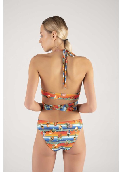 Önden Çapraz Bağlamalı Bikini Takımı