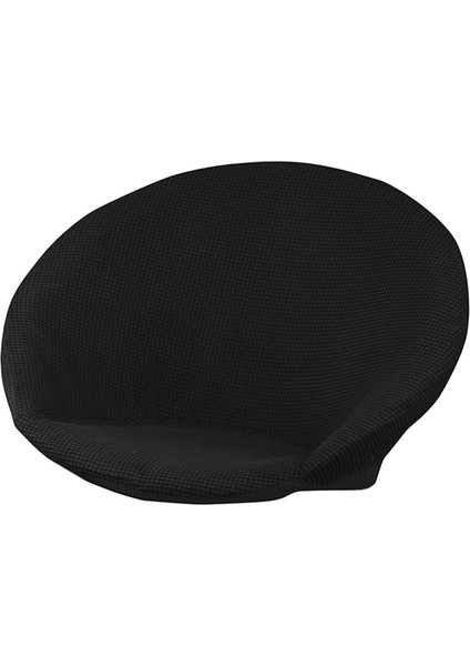 F Fityle Süper Yumuşak Jakarlı Kumaş Daire Sandalye Slipcover Kaymaz Yüksek Streç Çıkarılabilir Polyester Ay Sandalye Kapak Yetişkin Mobilya Koruma Yıkanabilir - Siyah (Yurt Dışından)