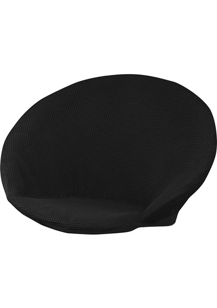 F Fityle Süper Yumuşak Jakarlı Kumaş Daire Sandalye Slipcover Kaymaz Yüksek Streç Çıkarılabilir Polyester Ay Sandalye Kapak Yetişkin Mobilya Koruma Yıkanabilir - Siyah (Yurt Dışından)