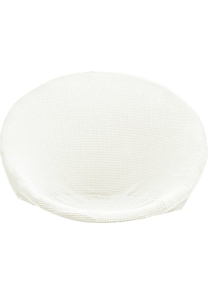 F Fityle Jakarlı Kumaş Daire Sandalye Slipcover Streç Çıkarılabilir Ay Sandalye Kapak Beyaz (Yurt Dışından)