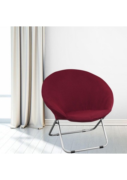 F Fityle Süper Yumuşak Jakarlı Kumaş Daire Sandalye Slipcover Kaymaz Yüksek Streç Çıkarılabilir Polyester Ay Sandalye Kapak Yetişkinler Için Mobilya Koruma Yıkanabilir - Şarap Kırmızı (Yurt Dışından) indirimleri