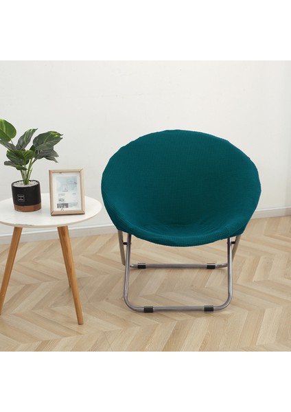 F Fityle Süper Yumuşak Jakarlı Kumaş Daire Sandalye Slipcover Kaymaz Yüksek Streç Çıkarılabilir Polyester Ay Sandalye Kapak Yetişkin Mobilya Koruma Yıkanabilir - Mavi (Yurt Dışından)