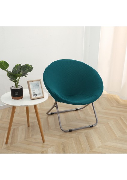 F Fityle Süper Yumuşak Jakarlı Kumaş Daire Sandalye Slipcover Kaymaz Yüksek Streç Çıkarılabilir Polyester Ay Sandalye Kapak Yetişkin Mobilya Koruma Yıkanabilir - Mavi (Yurt Dışından)