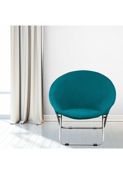 F Fityle Süper Yumuşak Jakarlı Kumaş Daire Sandalye Slipcover Kaymaz Yüksek Streç Çıkarılabilir Polyester Ay Sandalye Kapak Yetişkin Mobilya Koruma Yıkanabilir - Mavi (Yurt Dışından)