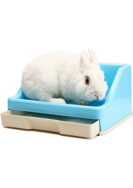F Fityle Küçük Pet Çöp Kutusu Fixable Tuvalet Tepsisi Pan Lazımlık Trainer Tavşan Kafesi Mavi (Yurt Dışından) modelleri