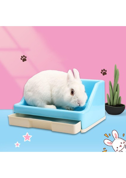 F Fityle Küçük Pet Çöp Kutusu Fixable Tuvalet Tepsisi Pan Lazımlık Trainer Tavşan Kafesi Mavi (Yurt Dışından) fırsatları