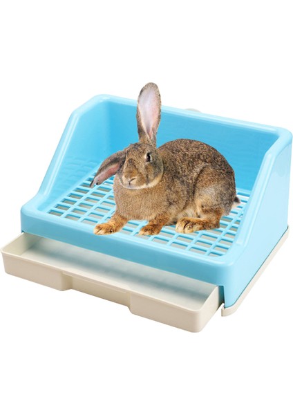 F Fityle Küçük Pet Çöp Kutusu Fixable Tuvalet Tepsisi Pan Lazımlık Trainer Tavşan Kafesi Mavi (Yurt Dışından) indirimleri
