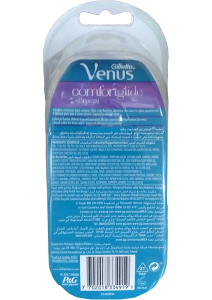 Gillette Gillette Venus Breeze Kadın Tıraş Makinesi 2 Yedekli 7702018334919 Tıraş Makinesi