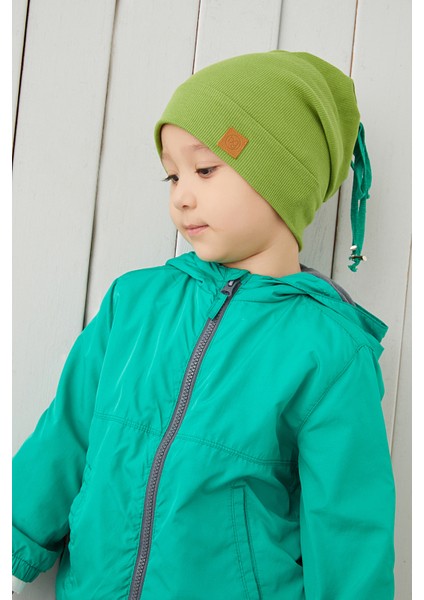 Erkek Bebek Çocuk Yeşil Ip Detaylı Şapka Bere Boyunluk Takım Rahat %100 Pamuklu Kaşkorse indirimleri