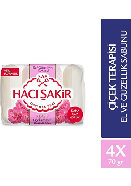 Hacı Şakir Klasik Çiçek Terapisi El ve Güzellik Sabunu 4X70 gr El Sabun