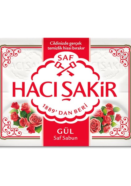 Hacı Şakir Gül Beyaz Kalıp Sabun 4X150 G Banyo Sabunu