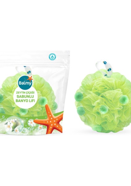 Balmy Naturel Balmy Zeytin Çiçeği Sabunlu Banyo Lifi Banyo Sabunu