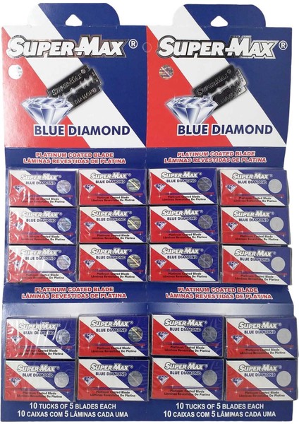  Supermax Blue Diamond 20'li Kartela Tıraş Jileti Çift Kenarlı Double Edge