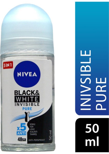 Nivea Roll On 50 ml Kadın Invisible Black & White Pure 42243229 Parfüm