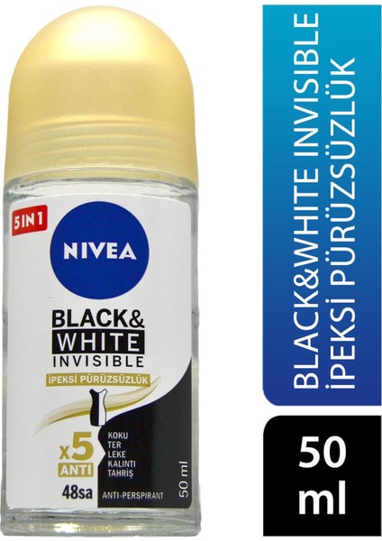 Nivea Roll On 50 ml Kadın Invisible Black&white Ipeksi Pürüzsüzlük 40060484 Parfüm