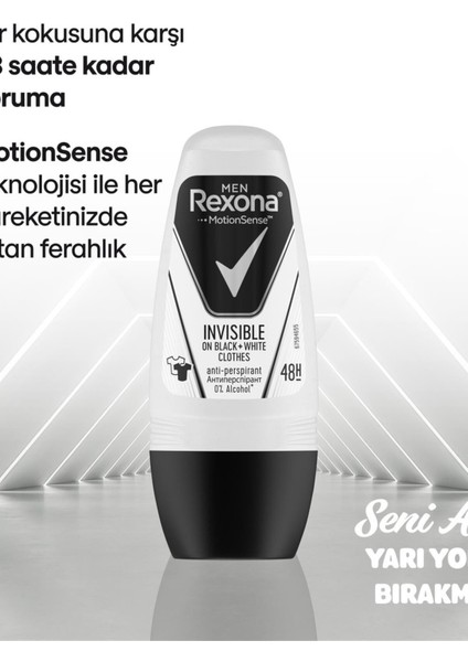 Rexona Men Invisible Black White Roll On 50 ml Parfüm
