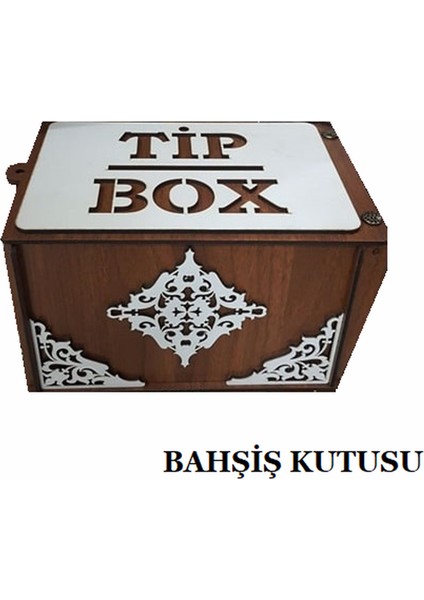Tip Box Ahşap Kumbara Tipbox Kilitli Bahşiş Kutusu