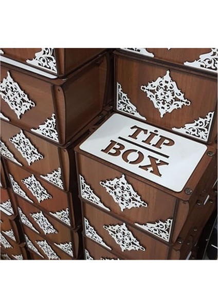 Tip Box Ahşap Kumbara Tipbox Kilitli Bahşiş Kutusu