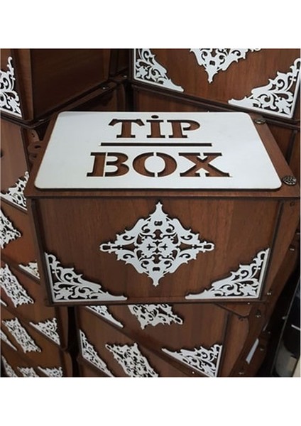 Tip Box Ahşap Kumbara Tipbox Kilitli Bahşiş Kutusu