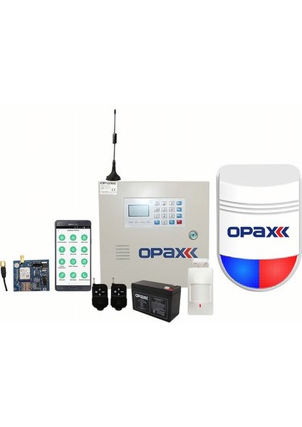 OPAX-2545 Pstn/gsm/sms Panel & Bgr-10 Kablolu Sirenli Full Set