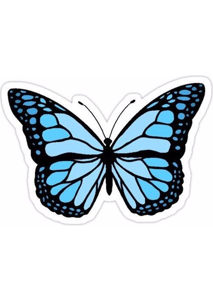 Zobarmarkt Mavi Kelebek Defter Ajanda Planner Laptop Sticker 5 cm