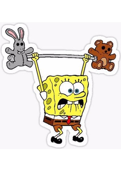Zobarmarkt Sportif Sünger Bob Defter Ajanda Planner Laptop Sticker 5 cm
