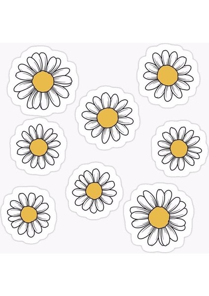 Zobarmarkt Papatya Temalı Defter Ajanda Planner Laptop Sticker 5 cm