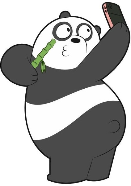 Zobarmarkt Selfie Çeken Panda Defter Ajanda Planner Bullet Journal Laptop Sticker 6 cm
