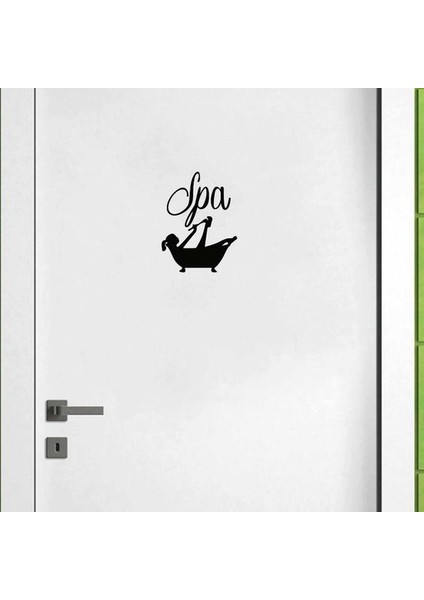 Zobarmarkt Banyo Kapısı Siyah Sticker 15 cm