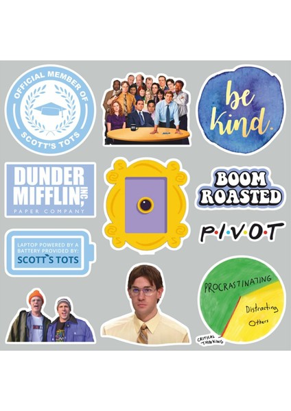 Ofis Temalı Laptop Notebook Tablet Sticker Set 4 Uyumlu