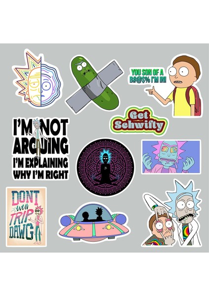 Ricky And Morty Temalı Laptop Notebook Tablet Sticker Set 2
