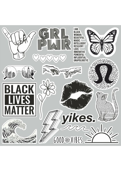 Vsco Black Laptop Notebook Tablet Sticker Set 1 Uyumlu