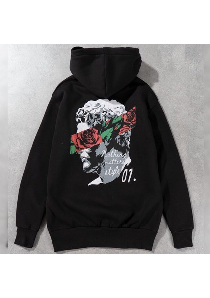Oversize Kapşonlu Sweatshirt Siyah