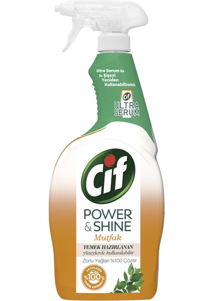 Power & Shine Sprey Temizleyici Mutfak Yağ Çözücü 750 ml + 750 ml 2 Adet