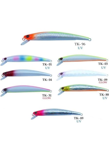 90MM 5,4gr Kurşun Arkası Rapala Maket Balık - Renk Kodları - Tk-03