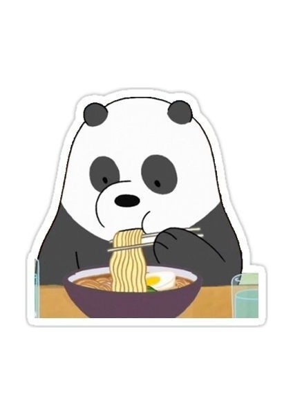 Zobarmarkt Spagetti Yiyen Panda Defter Ajanda Planner Bullet Journal Laptop Sticker, 6 cm