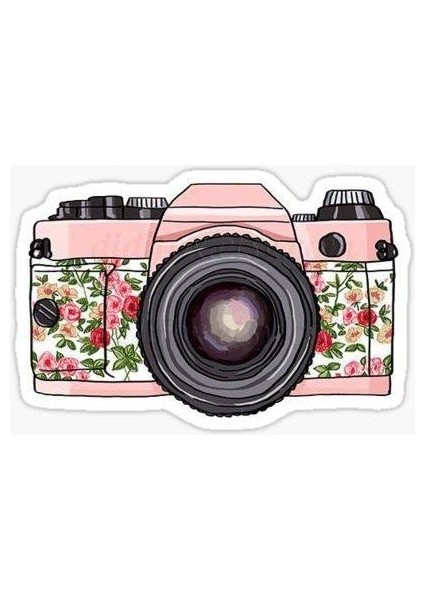 Zobarmarkt Pembe Fotoğraf Makinesi Defter Ajanda Planner Bullet Journal Laptop Sticker, 5 cm