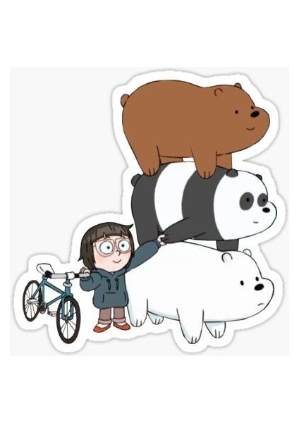 Zobarmarkt Küçük Kızın Panda Arkadaşları Defter Ajanda Planner Bullet Journal Laptop Sticker, 7 cm